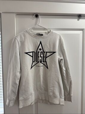 Diesel White Sweatshirt with Black Star Logo